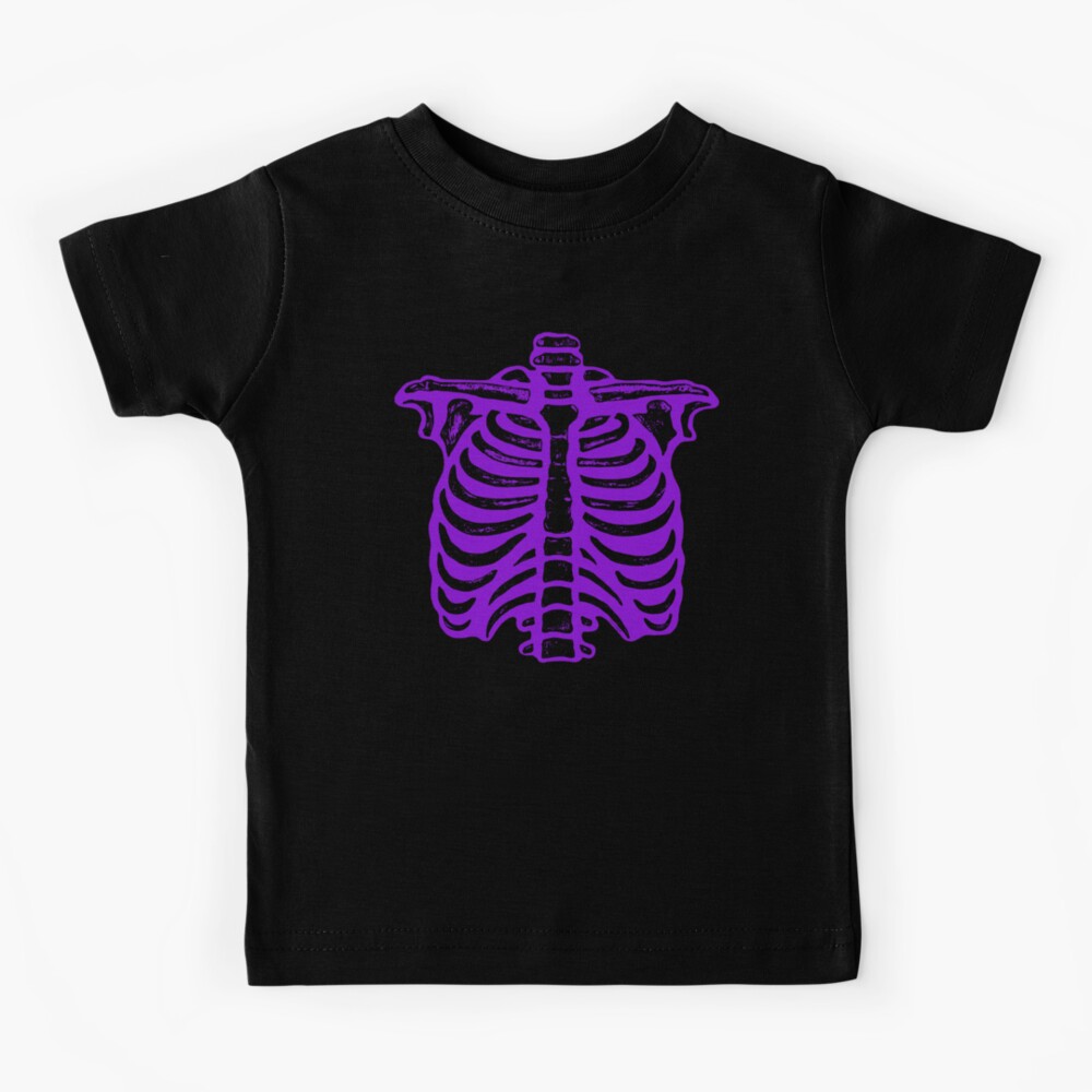 Halloween Skeleton Rib Cage Purple Kids T Shirt By Artvixen Redbubble - skeleton shirt roblox