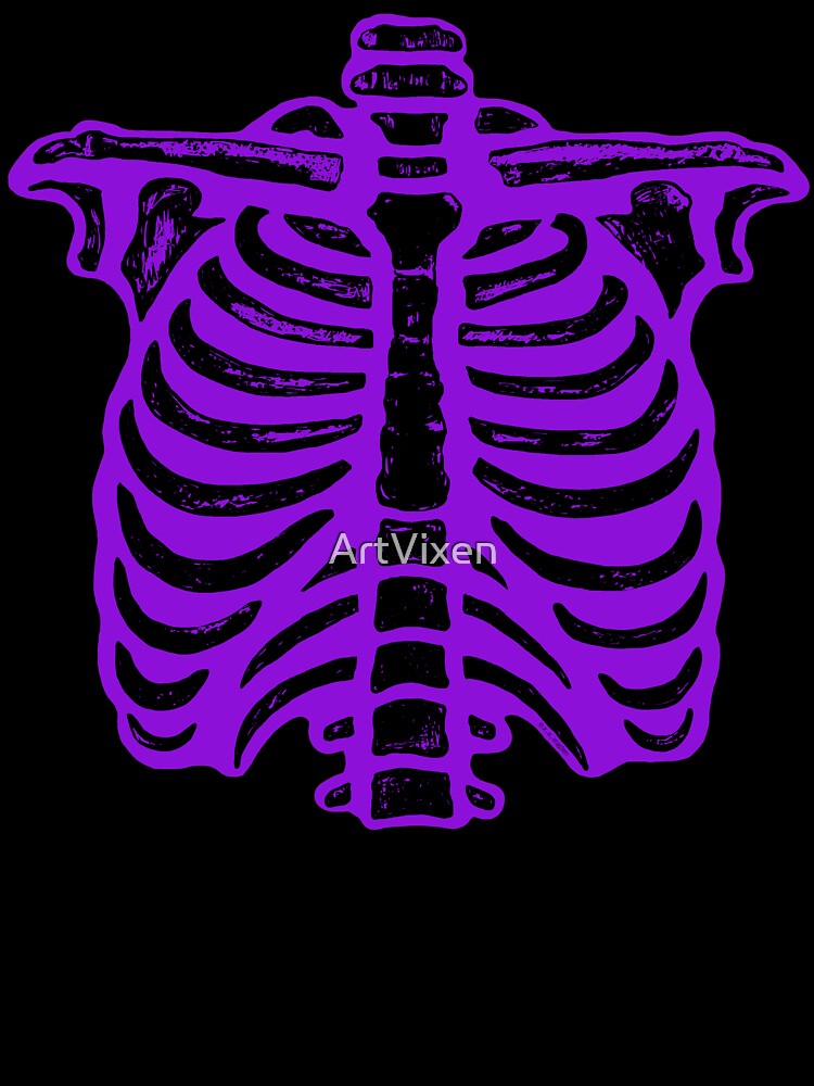 Halloween Skeleton Rib Cage Purple Kids T Shirt By Artvixen Redbubble - skeleton t shirt roblox