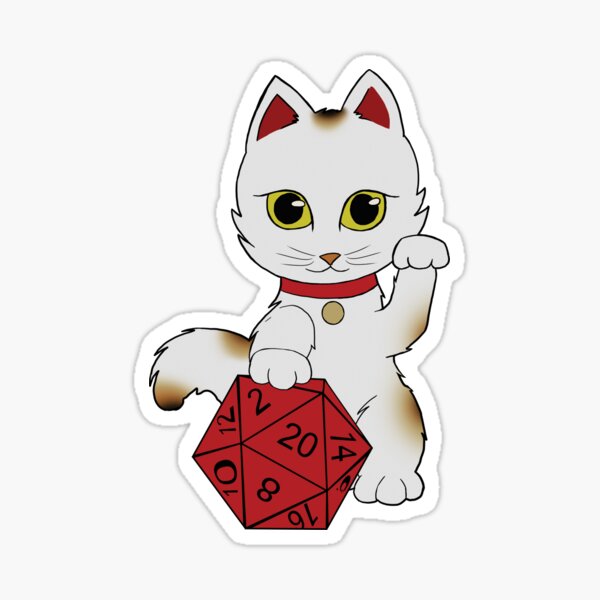 Lucky Dice Cat Sticker
