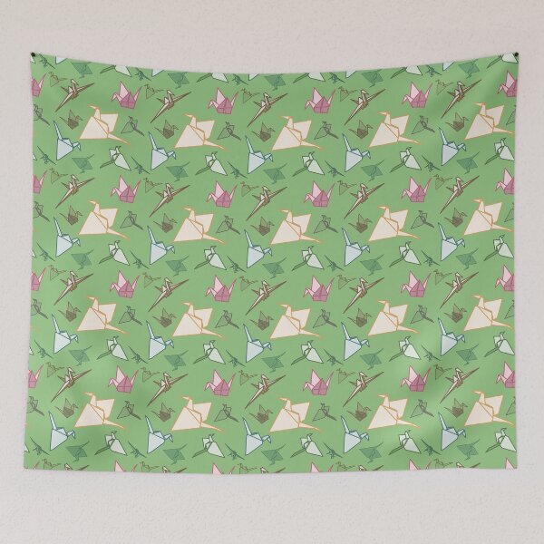Item preview, Paper Cranes playful origami folding bird pattern designed and sold by sandpaperdaisy.