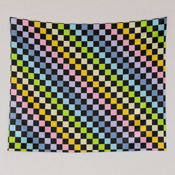 Item preview, Checkered Pastel Rainbow Black designed and sold by lornakay.