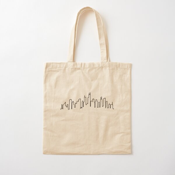 Chicago City Skyline Cotton Tote Bag