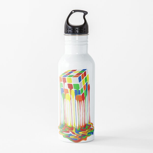 Best Seller Rainbow Abstraction Melted Rubiks Cube Merchandise Water Bottle