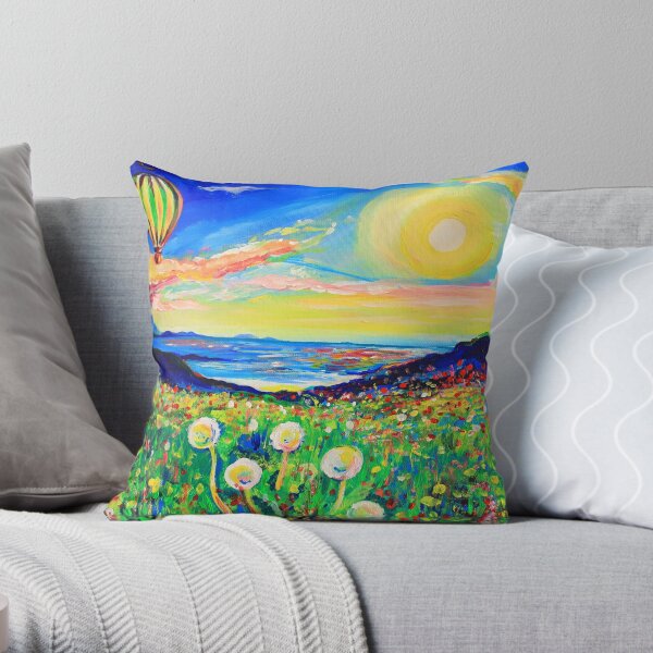 Hot Air Balloon Throw Pillow