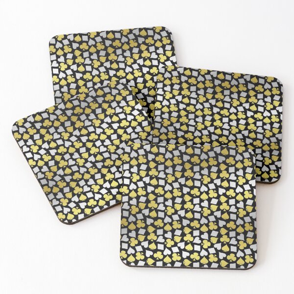 Item preview, Poker Card Suits Las Vegas Casino Gambler Silver Gold Pattern designed and sold by emkayhess.