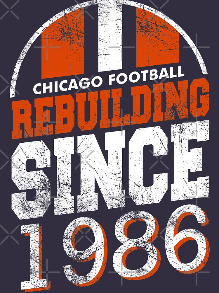 Chicago Bears Rebuilding Since 1986 Vintage Distressed Short-Sleeve Unisex  T-Shirt - Chicago Bears TShirt - Chicago Football Rebuilding Tee