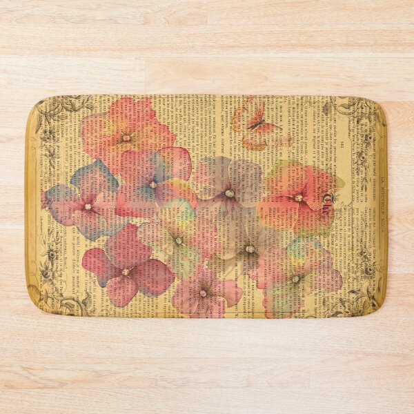 Item preview, Botanical print, on old book page - flowers- Hydrangea designed and sold by Art by Lilia.