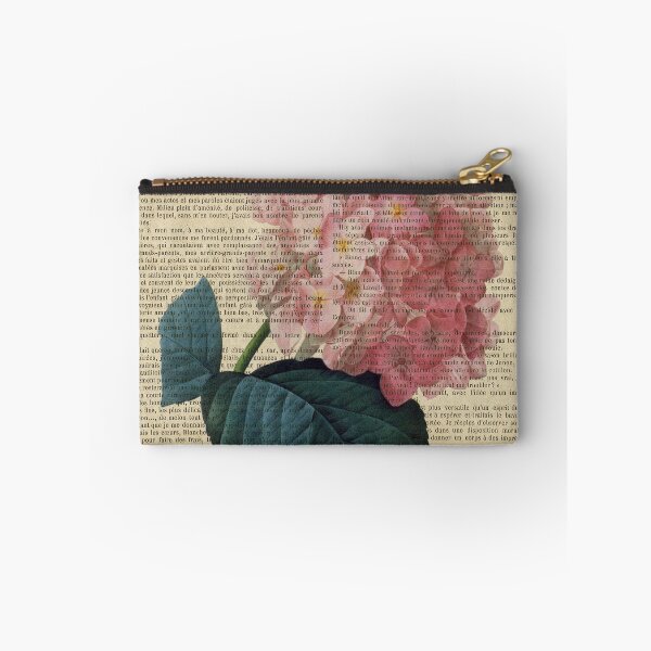 Item preview, Botanical print, on old book page - Hydrangea blossom designed and sold by Art by Lilia.