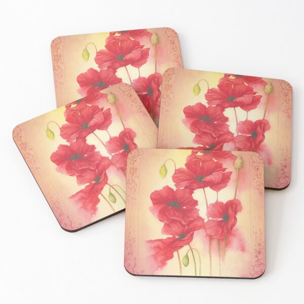 Item preview, Botanical print, on old book page - poppies designed and sold by Art by Lilia.