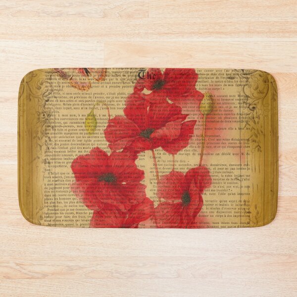 Item preview, Botanical print, on old book page - poppies designed and sold by Art by Lilia.