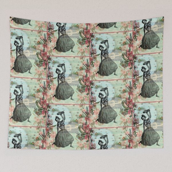 Item preview, Gypsy Love Song - Enchanting Bewitching Gypsy Woman Design in Soft Glow Pink, Blue and Green Colors designed and sold by MHirose.