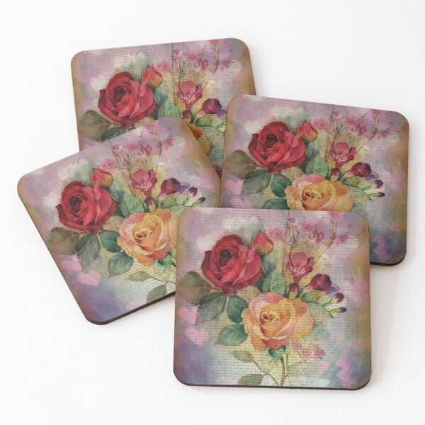 Item preview, Botanical print, on old book page - Roses designed and sold by Art by Lilia.