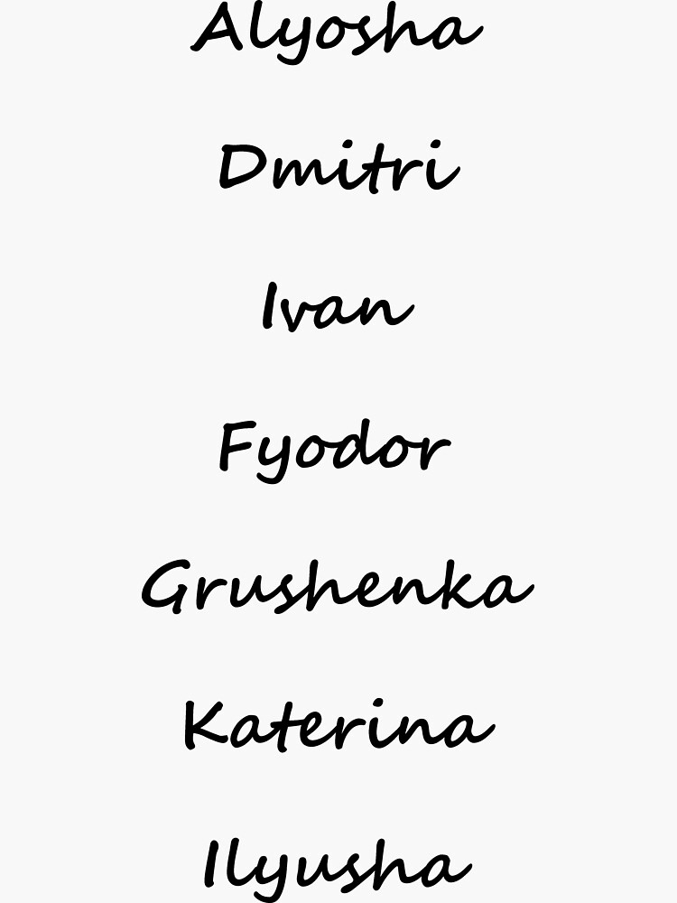 "The Brothers Karamazov Characters" Sticker for Sale by ashw Redbubble