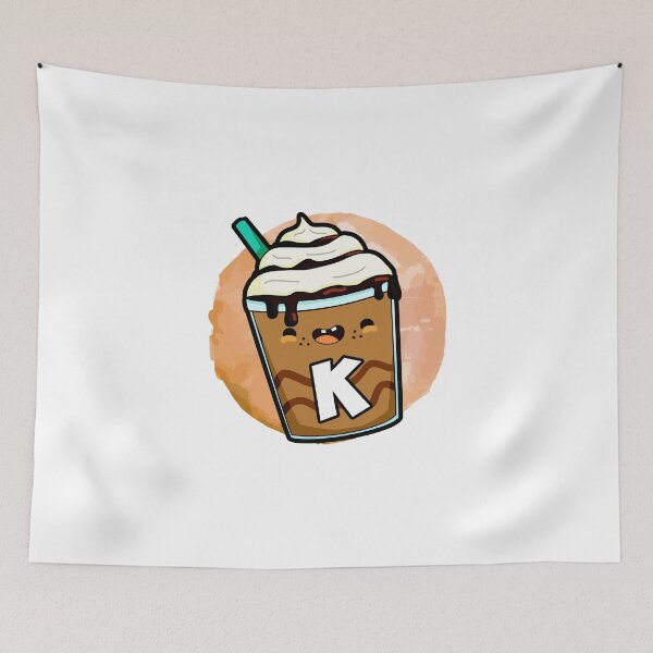Item preview, Alphabet Letter K Happy Frappe designed and sold by kidsmonogram.