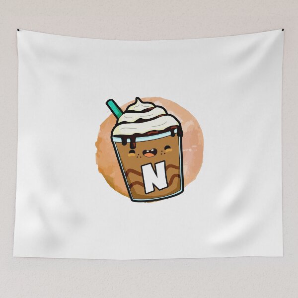 Item preview, Alphabet Letter N Happy Frappe designed and sold by kidsmonogram.
