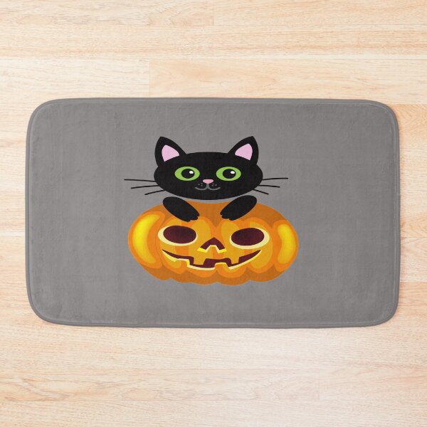 Item preview, Halloween Black Cat and Jack-o-lantern designed and sold by apurpleunicorn.