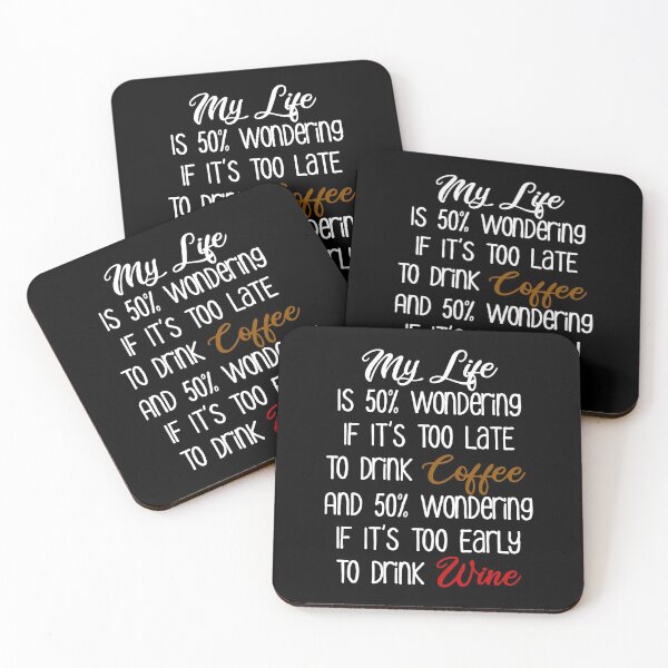 Item preview, My Life Is 50% Wondering Coffee and Wine designed and sold by Cat Lady Designs.