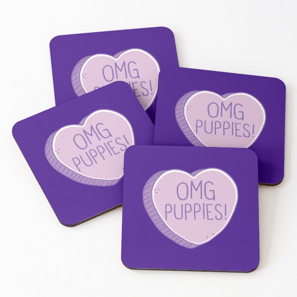 Item preview, OMG PUPPIES! cute Candy heart in pink designed and sold by jazzydevil.