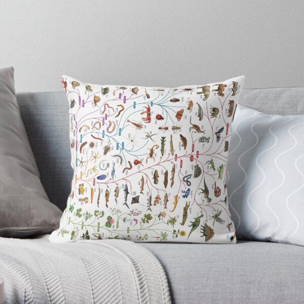 Tree of Animal Life - Evolution is change in the heritable characteristics of biological populations over successive generations Throw Pillow