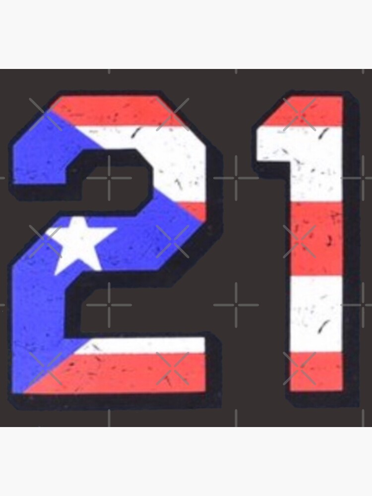 ROBERTO CLEMENTE RETIRED JERSEY NUMBER 21 PATCH - PUERTO RICO FLAG EDITION
