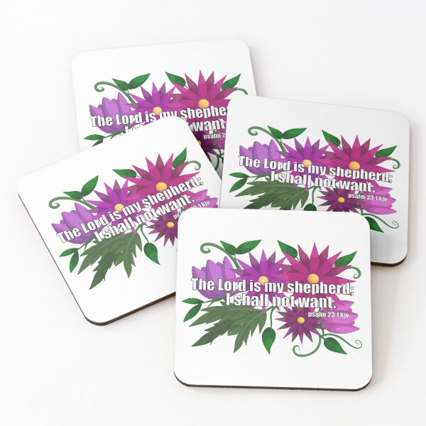 Item preview, Floral Bible Verse - Psalm 23:1 kjv designed and sold by Blenderbeetle.