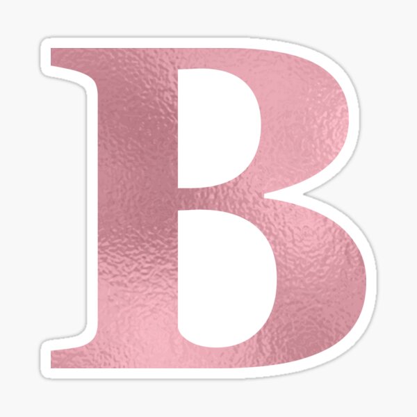 Letter B Pink Glitter Stickers | Redbubble