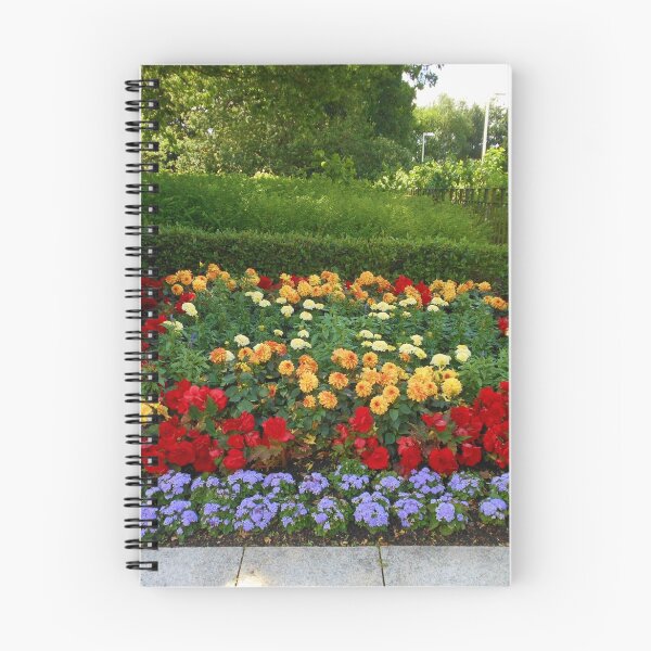 Item preview, Colourful Flowerbed with Dahlias and Begonias designed and sold by Kathryn Jones.