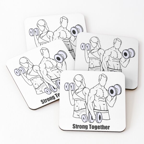 Item preview, Strong Together Male Female Bodybuilders All Natural Muscle Physique Double Dumbbell Curls designed and sold by 108dragons.