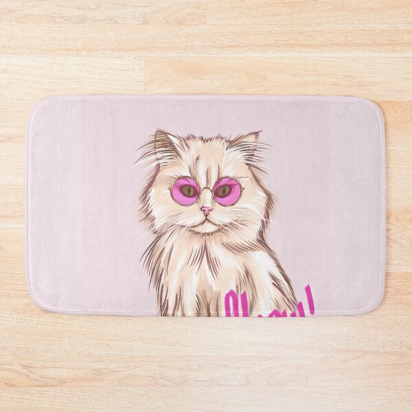 Item preview, illustration of a golden cat with retro pink glasses designed and sold by ArctiumStudio.