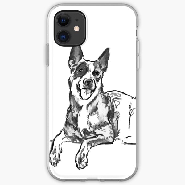 Blue Heeler Drawing iPhone Soft Case
