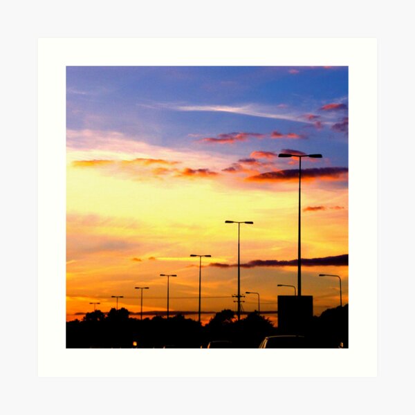 Sunset Lamp Posts Art Print