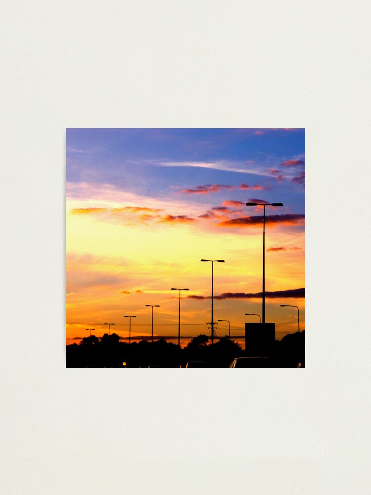 Alternate view of Sunset Lamp Posts Photographic Print