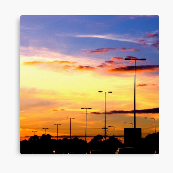 Sunset Lamp Posts Canvas Print