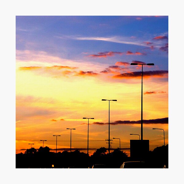 Sunset Lamp Posts Photographic Print
