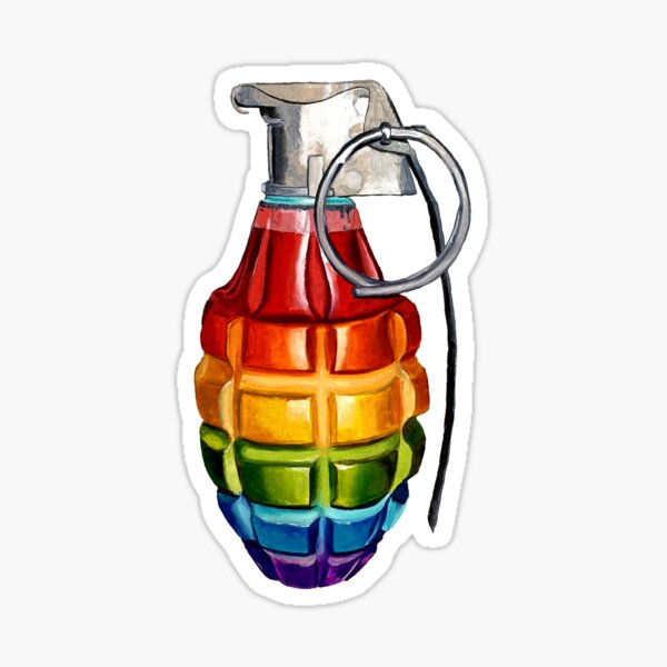 Rainbow Grenade Sticker