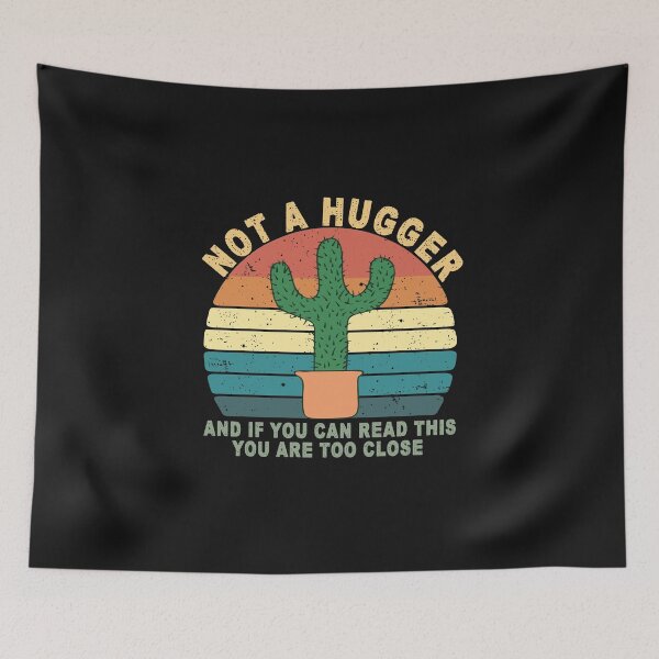 Item preview, Not a hugger Cactus Vintage funny cacti person sarcastic saying social distancing  designed and sold by alenaz.