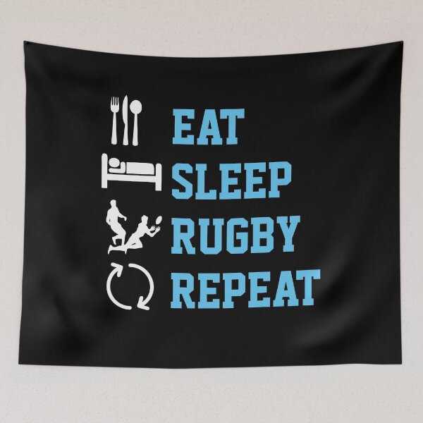 Item preview,  Eat sleep rugby repeat shirts from Ricaso  designed and sold by Ricaso.