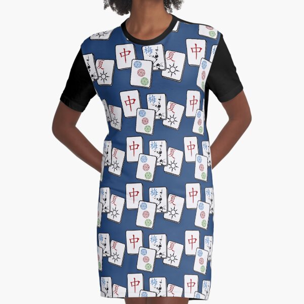 MahJong Cubes Graphic T-Shirt Dress
