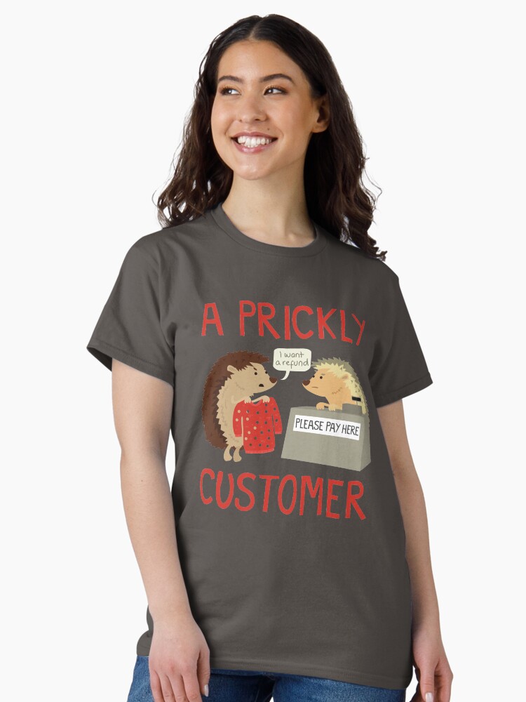 Thumbnail 1 of 7, Classic T-Shirt, A Prickly Customer designed and sold by jaffajam.
