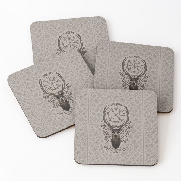 Item preview, Deer and Vegvisir - Viking Navigation Compass designed and sold by Nartissima.