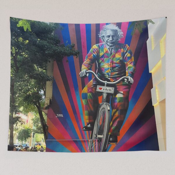 Item preview, Happy Cycling Einstein Equation for Love Street Art designed and sold by PODLizardWizard.