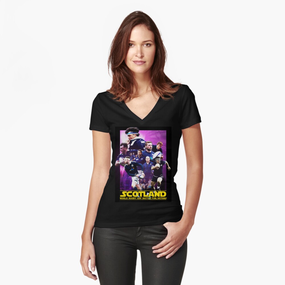 Item preview, Fitted V-Neck T-Shirt designed and sold by srbpodcast.