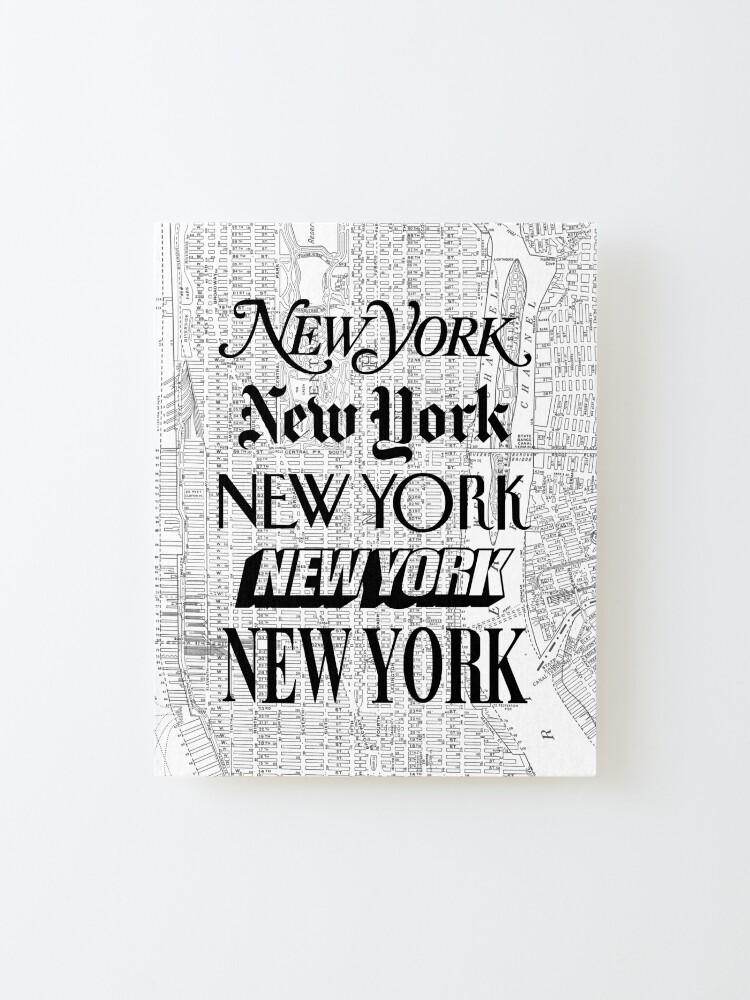 Alternate view of New York City - Vintage Street Map Typography Mounted Print