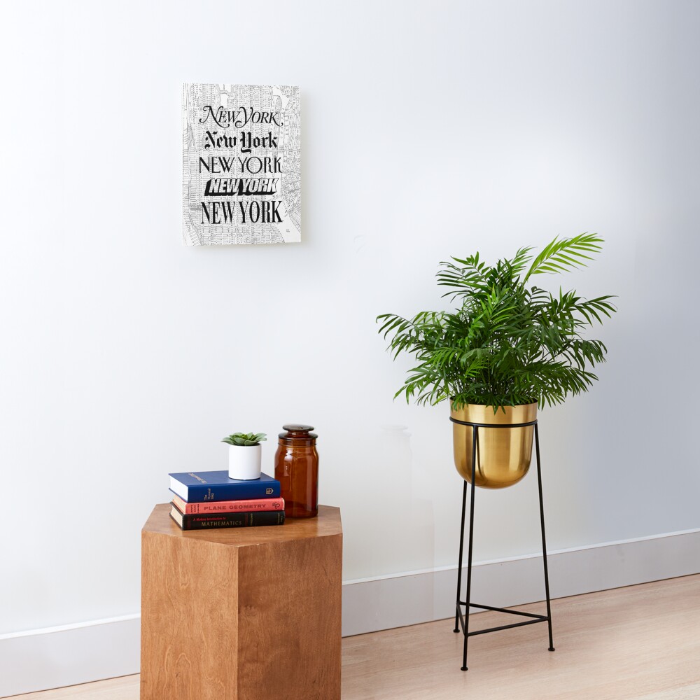 New York City - Vintage Street Map Typography Mounted Print