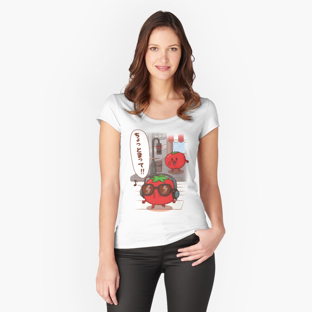 Vista previa del artículo con la obra «Camiseta entallada de cuello ancho», diseñado y vendido por Yoteformo.