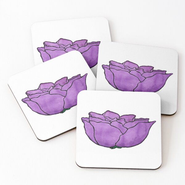 Item preview, watercolor painting illustration rose with purple violet leaves designed and sold by Jonah Augustin Gray.