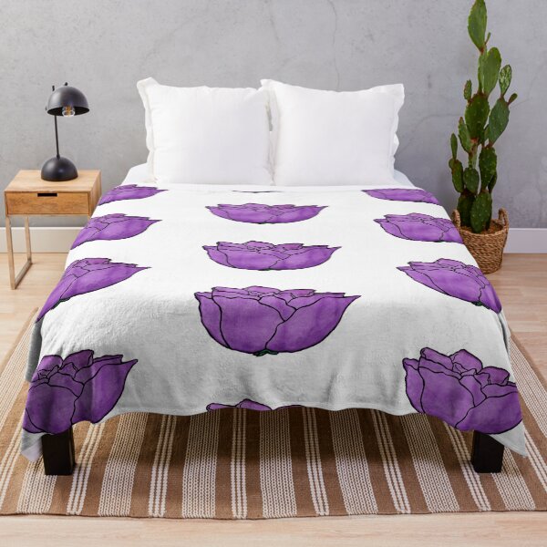 Item preview, watercolor painting illustration rose with purple violet leaves designed and sold by Jonah Augustin Gray.