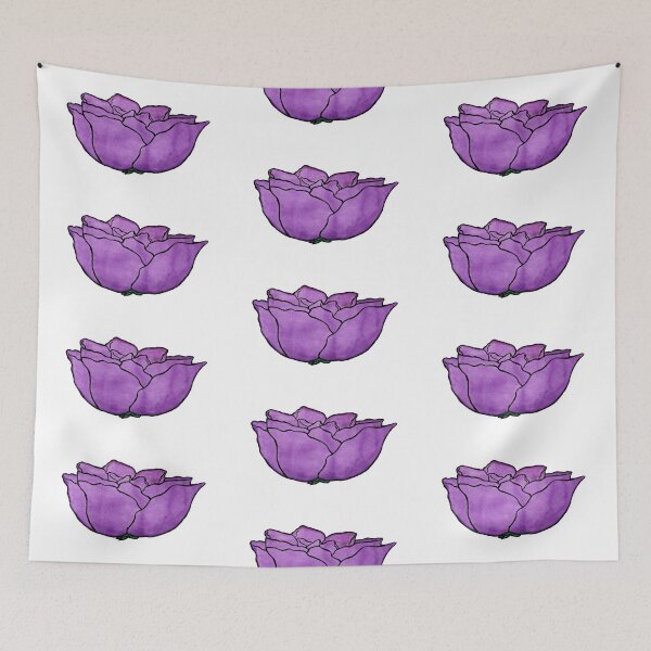 Item preview, watercolor painting illustration rose with purple violet leaves designed and sold by Jonah Augustin Gray.