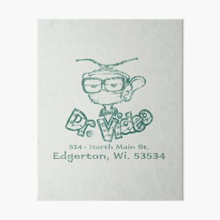 Dr. Video Plus Video Rental Store Edgerton, WI VHS 80s 90s kids Art Board Print