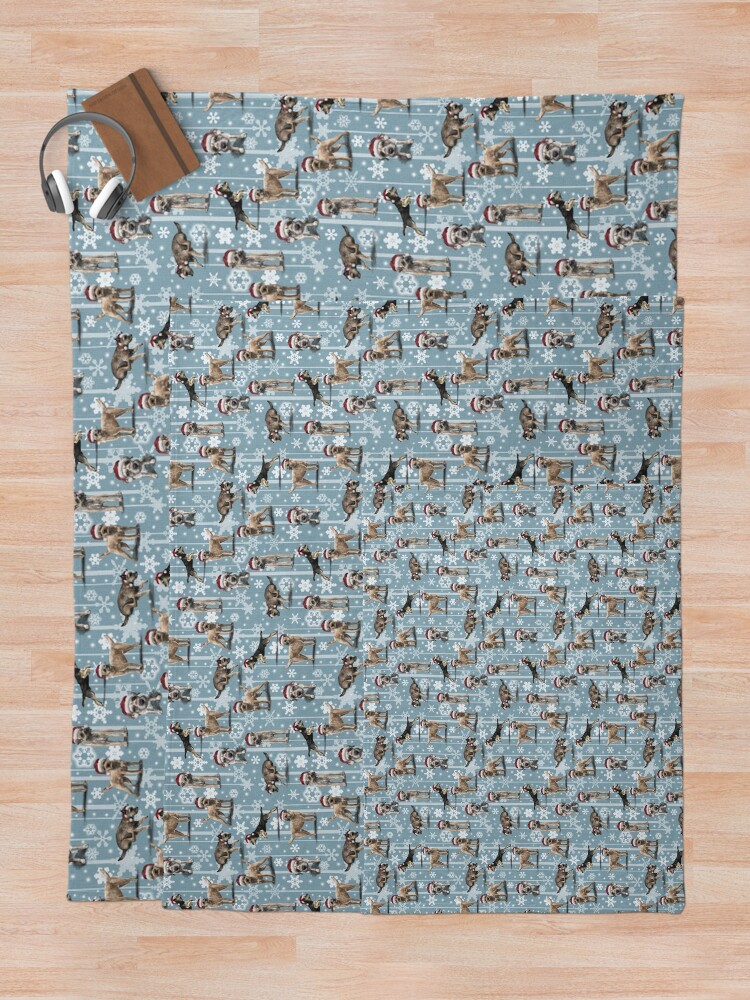 Alternate view of The Christmas Border Terrier Throw Blanket